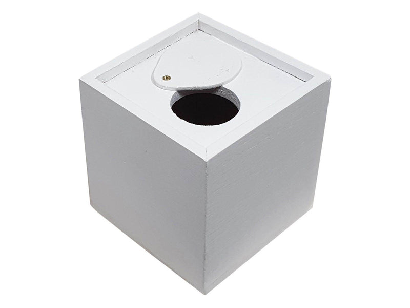 Playwood Wooden Money Box Square White