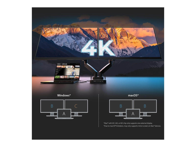 j5create Dual-Monitor Mount with Docking Station