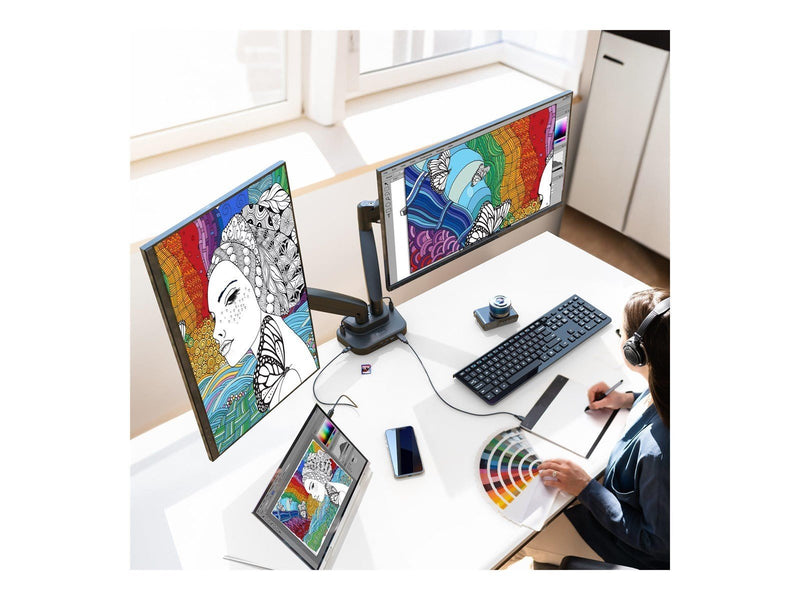 j5create Dual-Monitor Mount with Docking Station