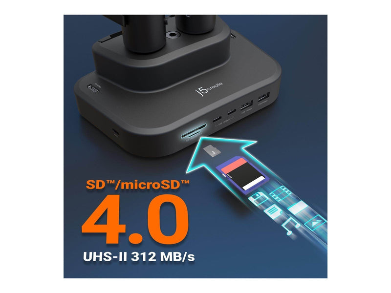 j5create Dual-Monitor Mount with Docking Station