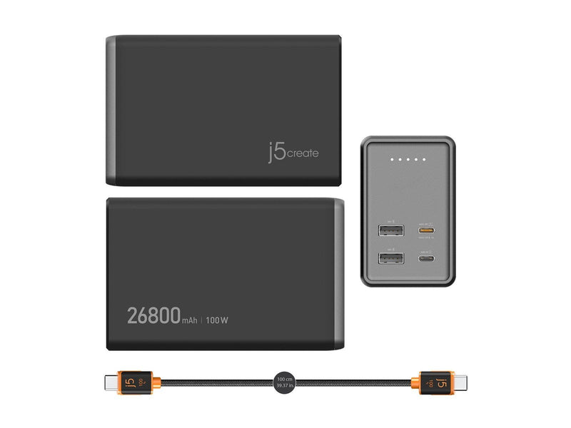 j5create 26800mAh 4-Port Powerbank Powerbank (Akku) - schwarz - 26800 mAh