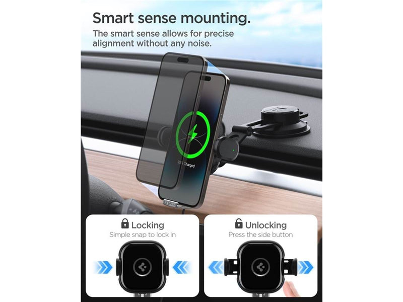 Spigen OneTap Universal Wireless Car Charger for Dashboard / Windshield black