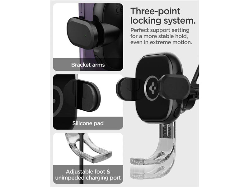 Spigen OneTap Universal Wireless Car Charger for Dashboard / Windshield black
