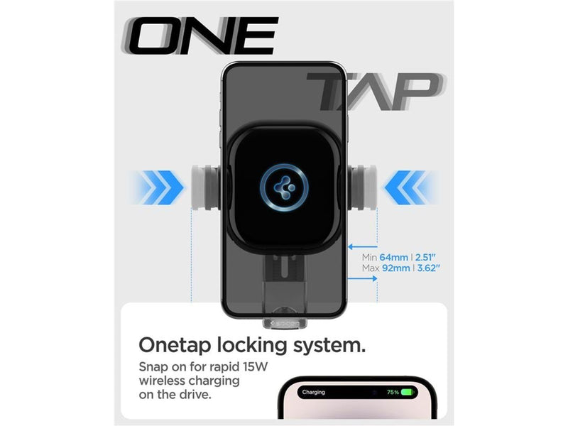 Spigen OneTap Universal Wireless Car Charger for Dashboard / Windshield black