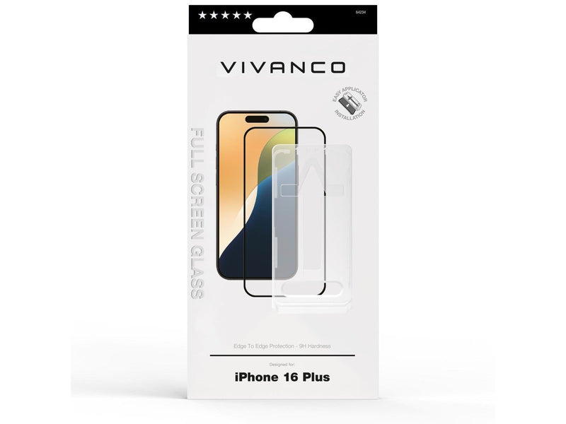Vivanco Full screen Protective glass 9H for iPhone 16/15 Plus