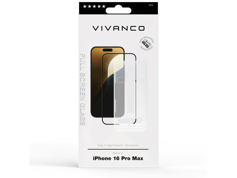 Vivanco Full Screen Tempered Glass for iPhone 16 Pro Max