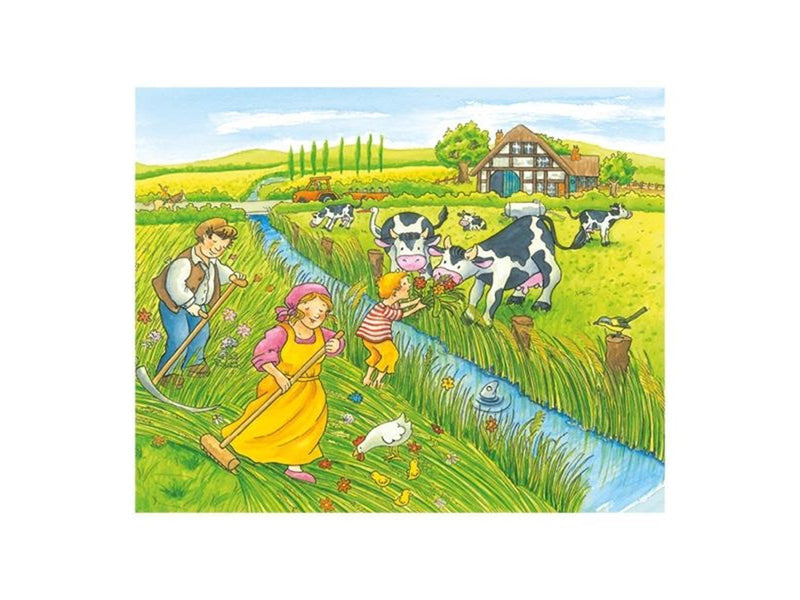 Goki Wooden Block Puzzle Seasons on the Farm 12 pcs. Block