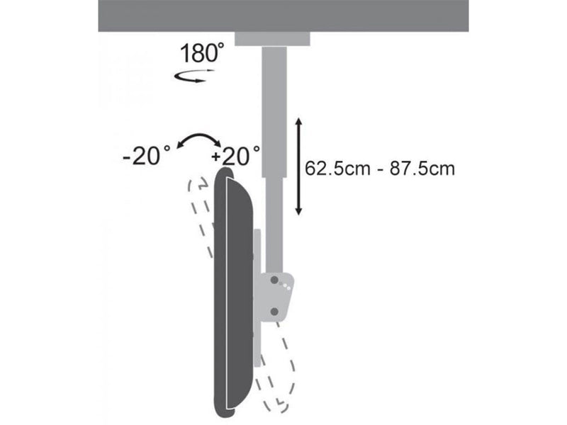 Sbox CPLB-28S Ceiling bracket 30 kg 43" 100 x 100 mm