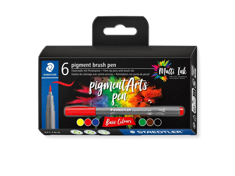 Staedtler pigment brush pen Basic Colour 6pcs