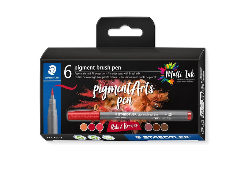 Staedtler pigment brush pen Reds&Browns 6pcs