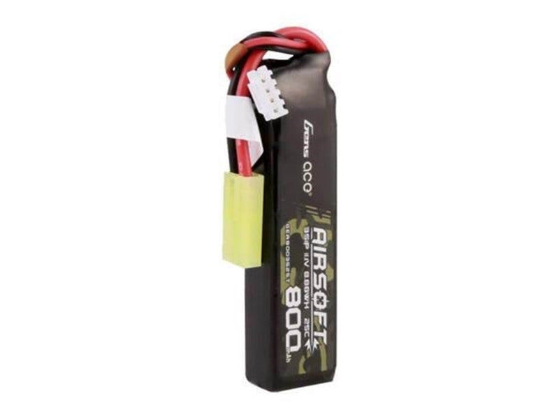 Gens ace &Tattu Gens Ace Lipo 800mAh 11.1V 25C 3S1P Airsoft Gun Lipo Battery with Mini Tamiya Plug