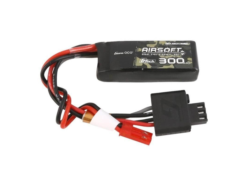 Gens ace &Tattu Gens ace G-Tech 35C 300mAh 2S1P 7.4V Airsoft Gun Lipo Battery with JST-SYP Plug
