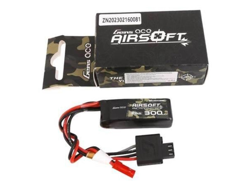 Gens ace &Tattu Gens ace G-Tech 35C 300mAh 2S1P 7.4V Airsoft Gun Lipo Battery with JST-SYP Plug