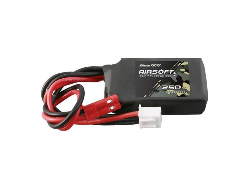 Gens ace &Tattu 250mAh 7.4V 35C 2S1P Airsoft Gun Lipo Battery with JST-SYP Plug