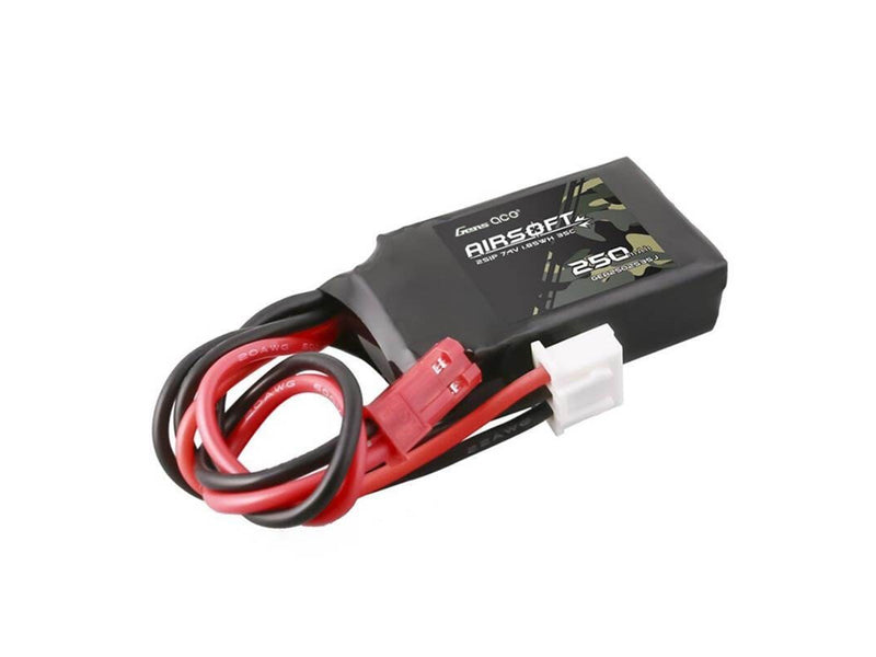 Gens ace &Tattu 250mAh 7.4V 35C 2S1P Airsoft Gun Lipo Battery with JST-SYP Plug