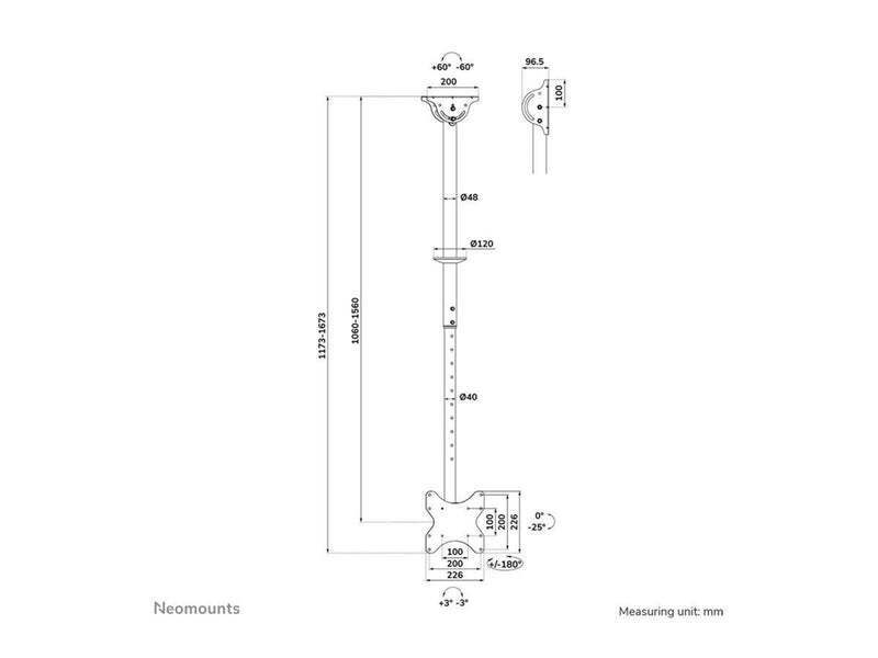 Neomounts CL35-340BL12 mounting kit - full-motion - for flat panel - black