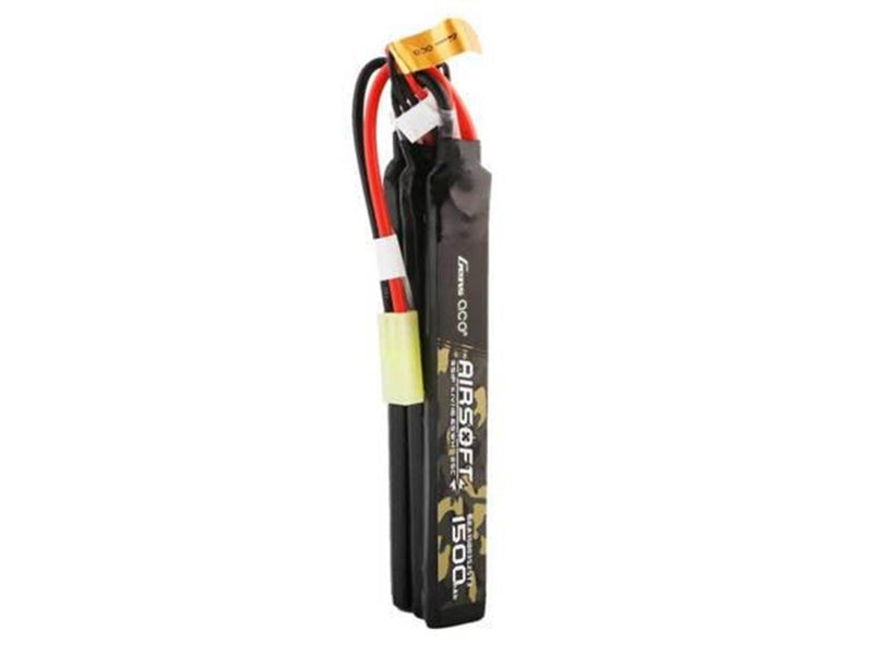 Gens ace &Tattu 25C 1500mAh 3S1P 11.1V Nunchuck 3X Airsoft Gun Lipo Battery with Mini Tamiya Plug