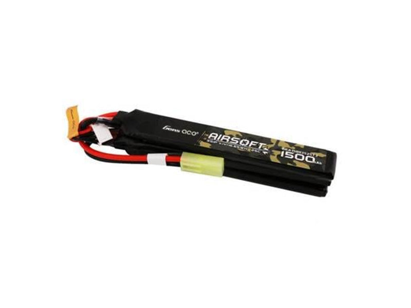Gens ace &Tattu 25C 1500mAh 3S1P 11.1V Nunchuck 3X Airsoft Gun Lipo Battery with Mini Tamiya Plug
