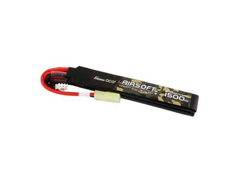 Gens ace &Tattu 25C 1500mAh 2S1P 7.4V Nunchuck 2X Airsoft Gun Lipo Battery with Mini Tamiya Plug