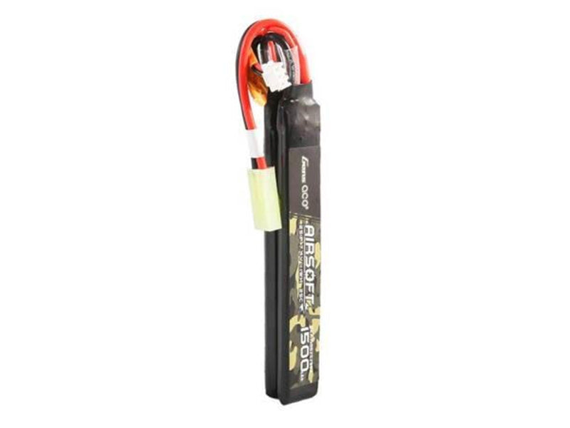 Gens ace &Tattu 25C 1500mAh 2S1P 7.4V Nunchuck 2X Airsoft Gun Lipo Battery with Mini Tamiya Plug