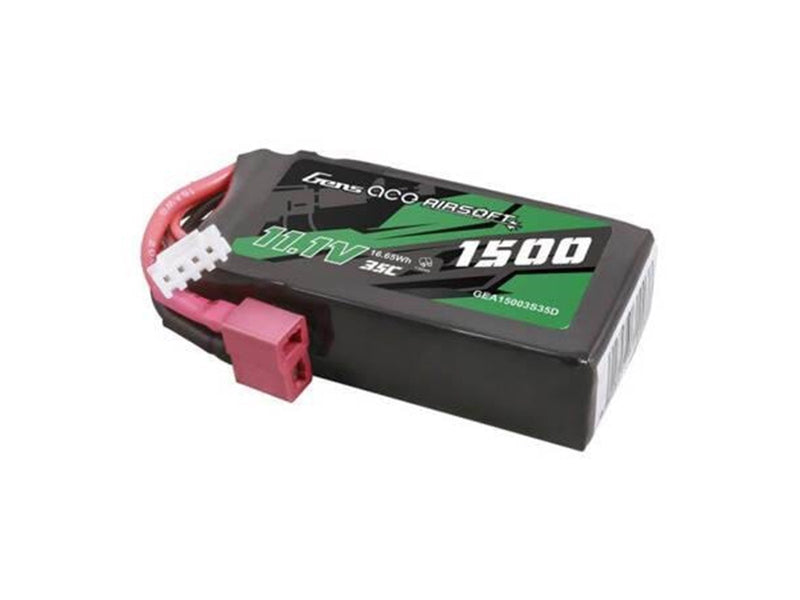 Gens ace &Tattu 35C 1500mAh 3S1P 11.1V Airsoft Gun Lipo Battery with T Plug