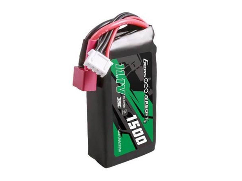 Gens ace &Tattu 35C 1500mAh 3S1P 11.1V Airsoft Gun Lipo Battery with T Plug