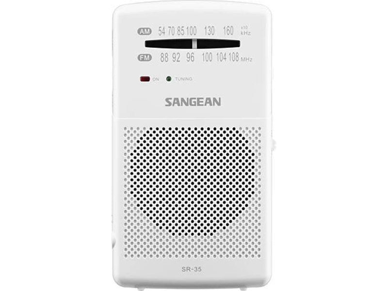 Sangean Pocket Radio with Built-In Speaker - AM/FM - Weiß