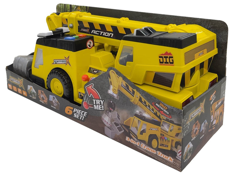 Power X Electronic 3-in-1 Crane Truck with lights and sounds