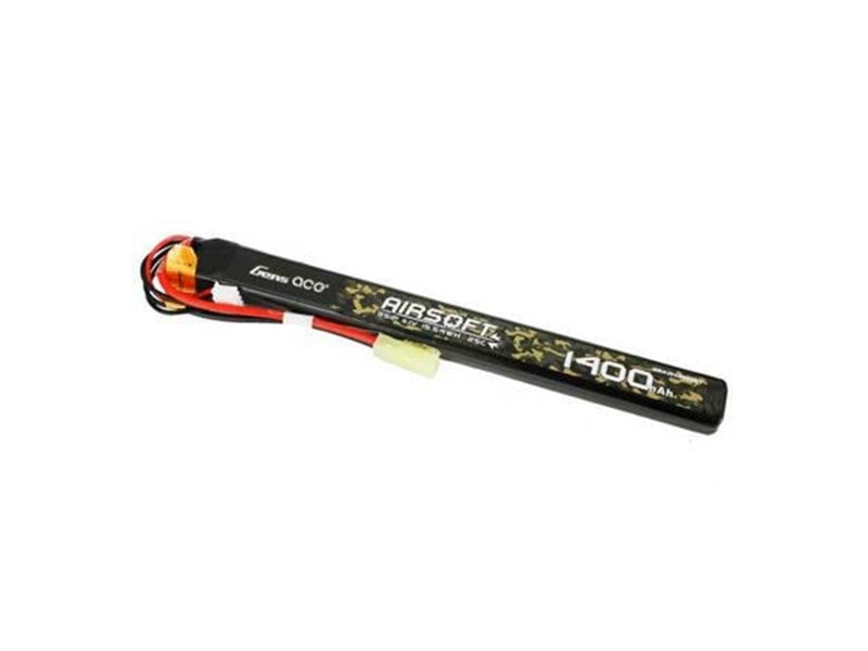 Gens ace &Tattu 25C 1400mAh 3S1P 11.1V Airsoft Gun Lipo Battery with Mini Tamiya Plug Connector