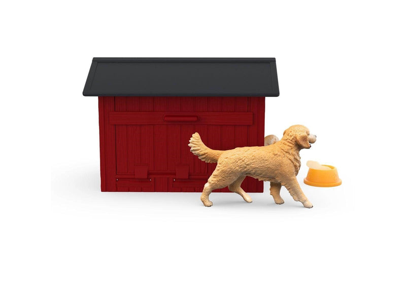 Schleich Farm World Dog Kennel with Golden Retriever