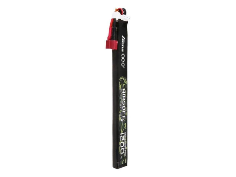 Gens ace &Tattu 1200mAh 25C 3S1P 11.1V Airsoft Gun Lipo Battery with T Plug (Long size)