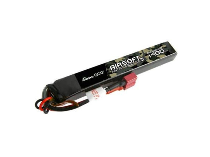 Gens ace &Tattu 25C 1400mAh 2S1P 7.4V Airsoft Gun Lipo Battery with T Plug
