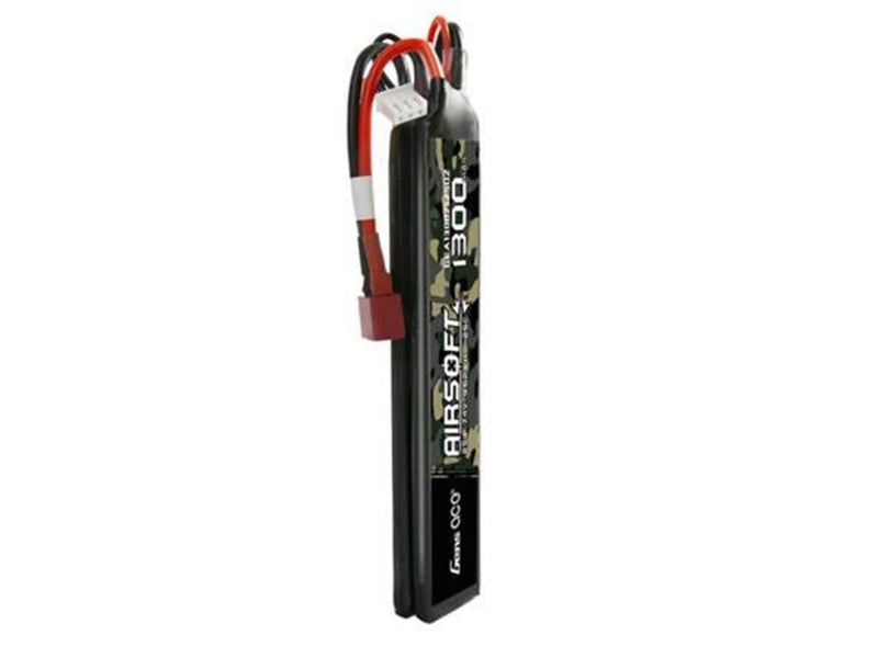Gens ace &Tattu 25C 1300mAh 2S1P 7.4V Saddle Airsoft Gun Lipo Battery with T Plug