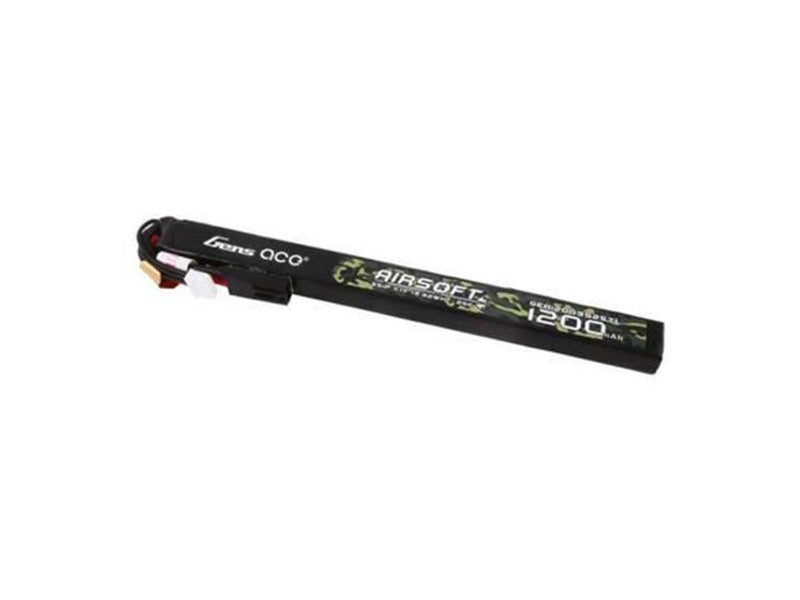 Gens ace &Tattu 25C 1200mAh 3S1P 11.1V Airsoft Gun Lipo Battery with Mini Tamiya Plug (Long Size)