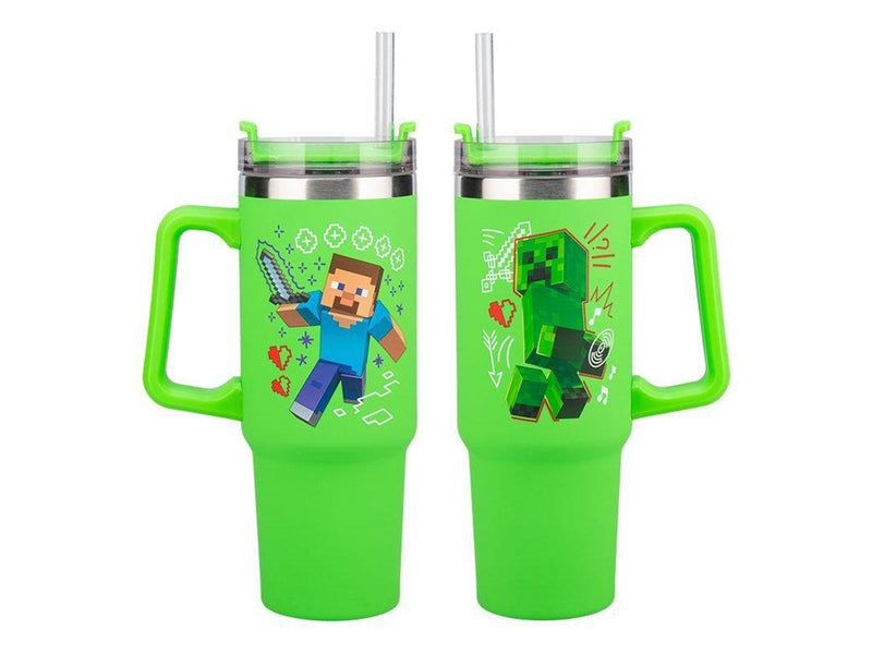Paladone - Minecraft Green 900ml Insulated Cup and Straw