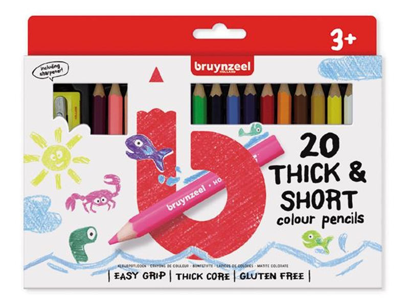 Bruynzeel Kids Short Thick Colored Pencils 20 pcs.