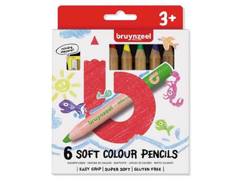 Bruynzeel Kids Soft Colored Pencils 6 pcs.