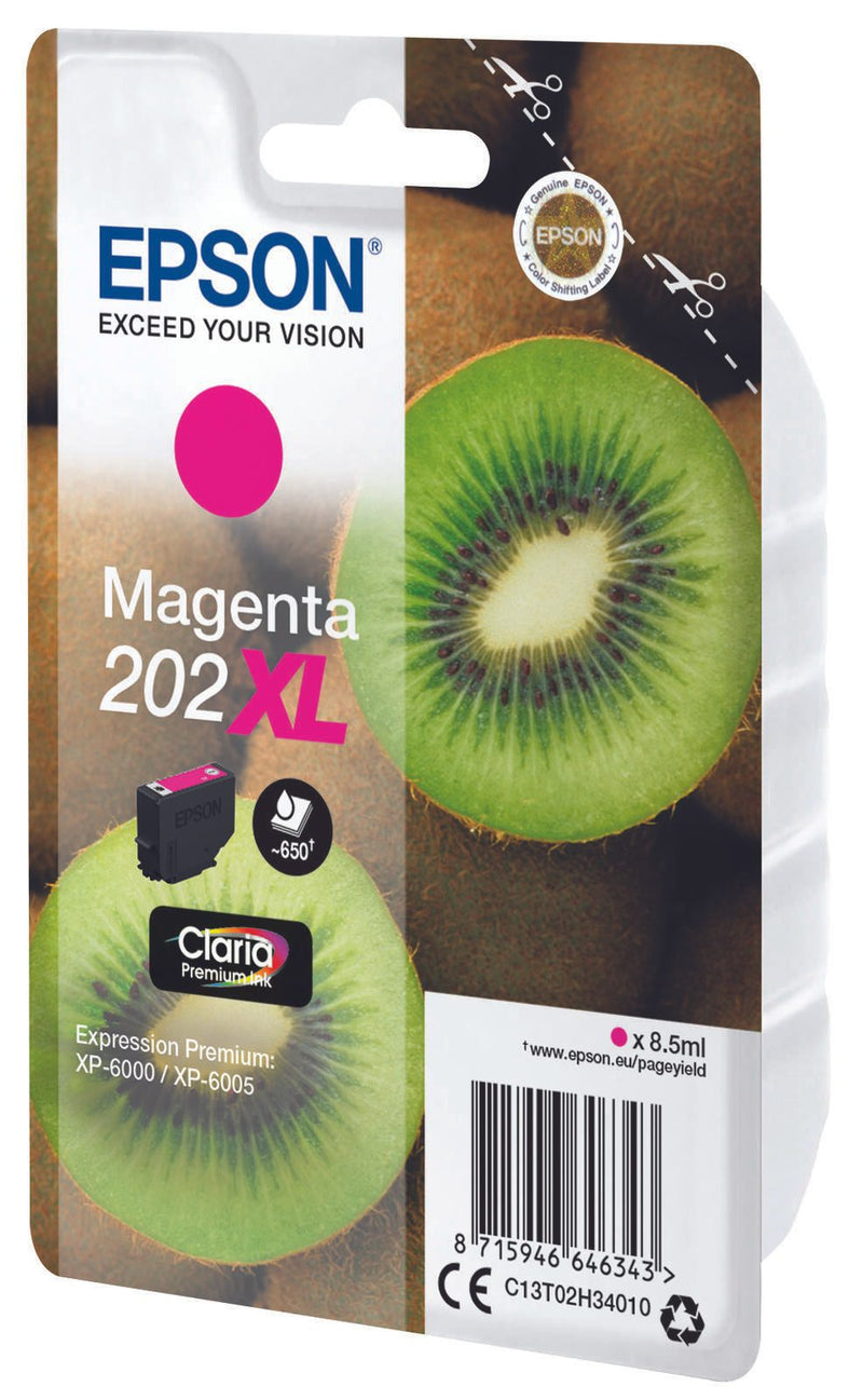 Epson Original 202XL Kiwi Druckerpatrone magenta 650 Seiten 8,5ml (C13T02H34010)