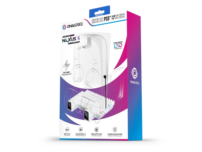 Oniverse Nexus 5 Cooling and charging stand - White (PS5/ PS5 Slim) - Miscellaneous Zubehör für Spielkonsole - Sony PlayStation