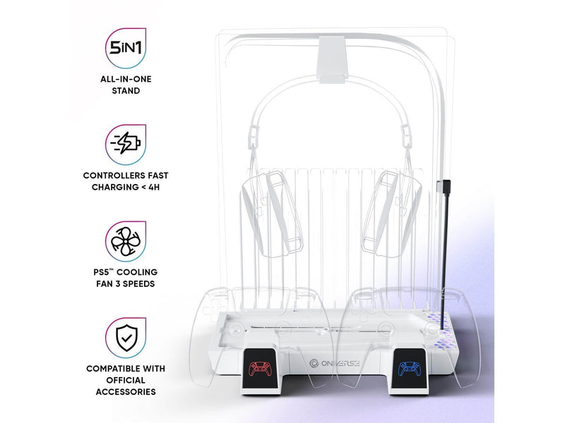Oniverse Nexus 5 Cooling and charging stand - White (PS5/ PS5 Slim) - Miscellaneous Zubehör für Spielkonsole - Sony PlayStation