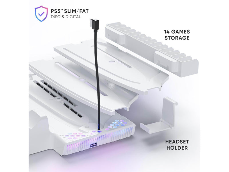 Oniverse Nexus 5 Cooling and charging stand - White (PS5/ PS5 Slim) - Miscellaneous Zubehör für Spielkonsole - Sony PlayStation