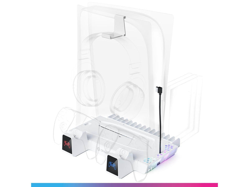 Oniverse Nexus 5 Cooling and charging stand - White (PS5/ PS5 Slim) - Miscellaneous Zubehör für Spielkonsole - Sony PlayStation