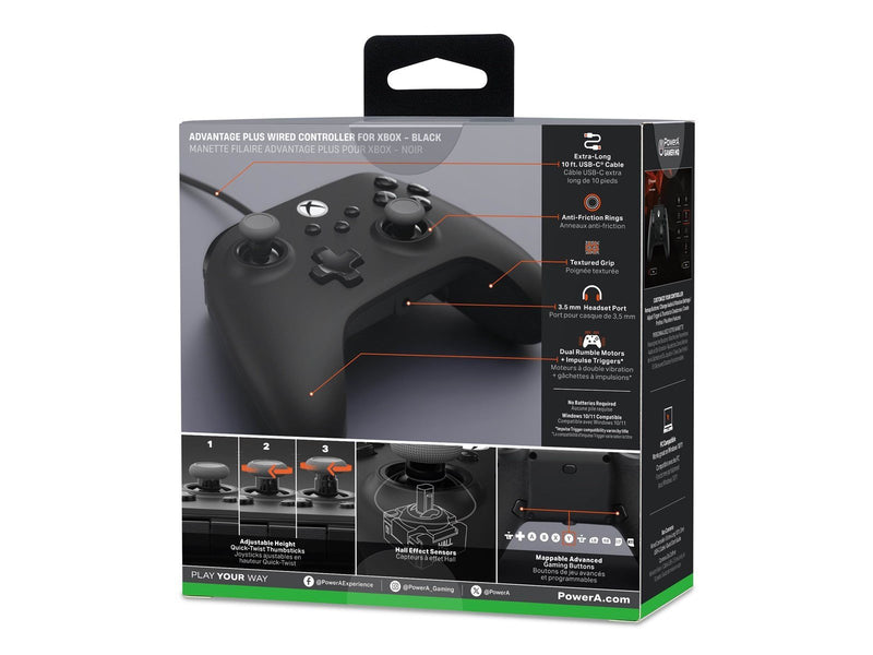 PowerA Kabelgebundener Advantage-Plus-Controller für Xbox Series X|S - Schwarz