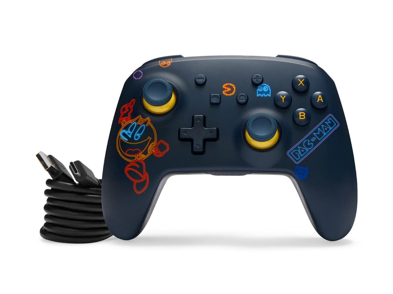 PowerA Verbesserter kabelloser Controller für Nintendo Switch mit Lumectra - PAC-MAN™ Neon Arcade - Wireless Controller - Ninten