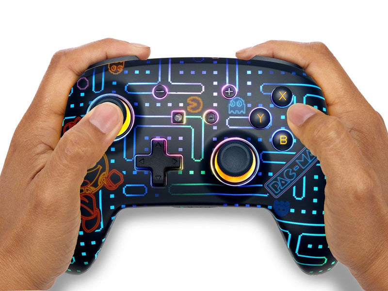 PowerA Verbesserter kabelloser Controller für Nintendo Switch mit Lumectra - PAC-MAN™ Neon Arcade - Wireless Controller - Ninten