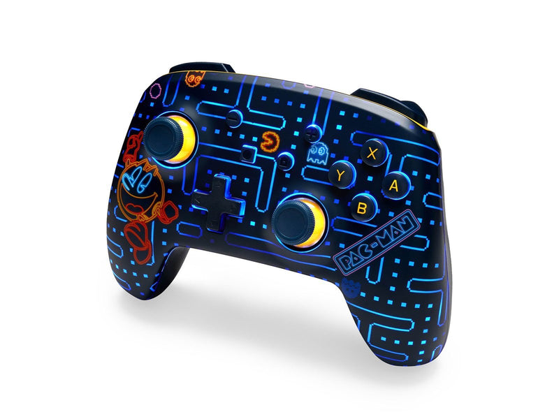 PowerA Verbesserter kabelloser Controller für Nintendo Switch mit Lumectra - PAC-MAN™ Neon Arcade - Wireless Controller - Ninten