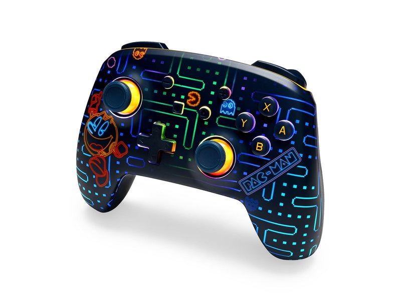 PowerA Verbesserter kabelloser Controller für Nintendo Switch mit Lumectra - PAC-MAN™ Neon Arcade - Wireless Controller - Ninten