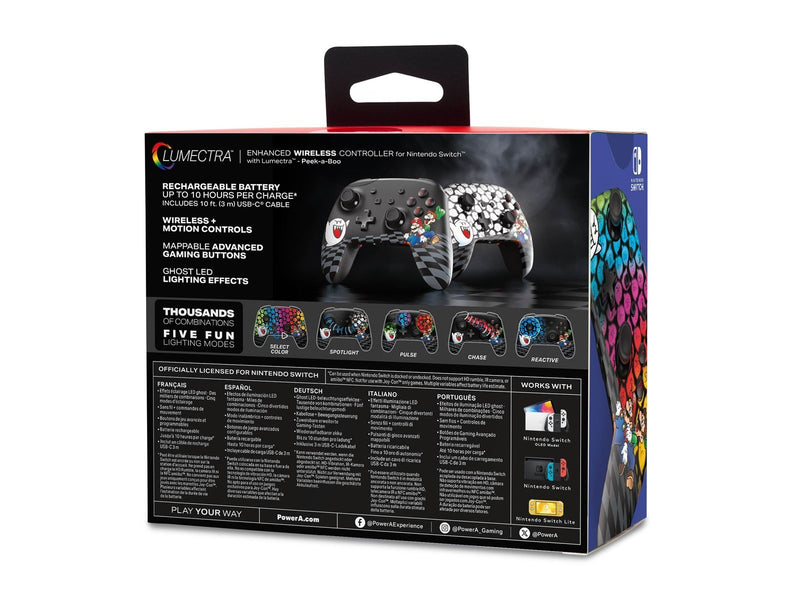 PowerA Verbesserter kabelloser Controller für Nintendo Switch mit Lumectra - Mario Guckguck - Wireless Controller - Nintendo Swi