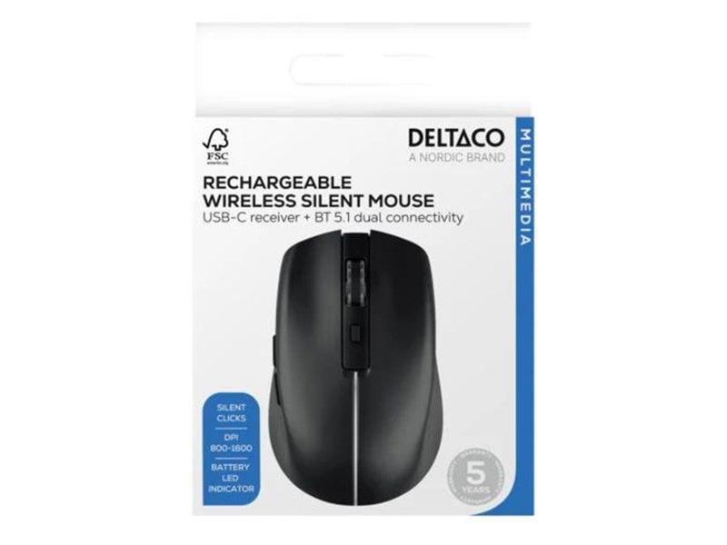 Deltaco Wireless Mouse - Gaming Maus (Schwarz)