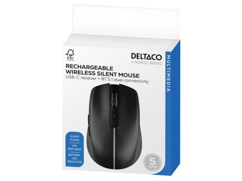 Deltaco Wireless Mouse - Gaming Maus (Schwarz)
